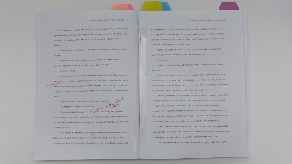 Section of the edited manuscript of Rini & Butler